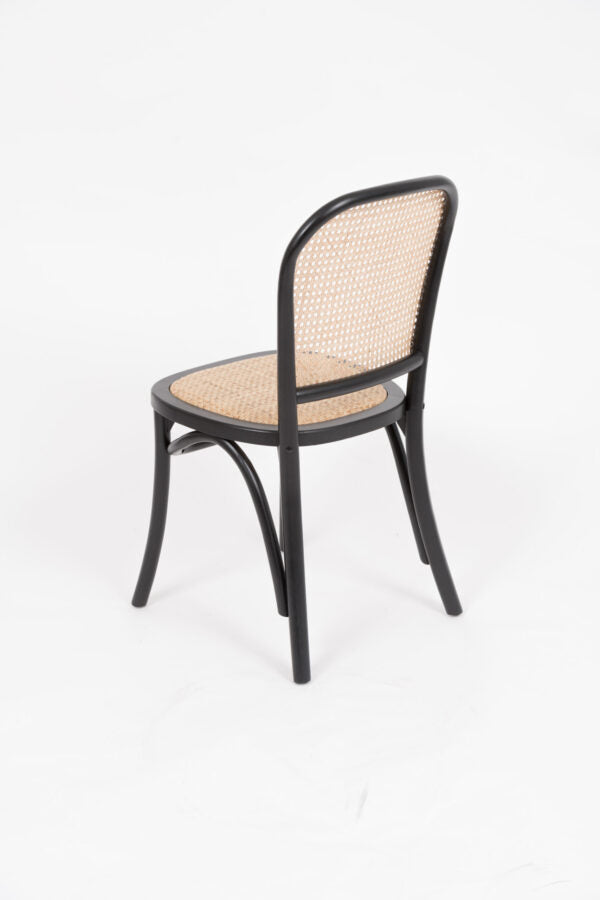 Sema Chair with Rattan Seat – Black