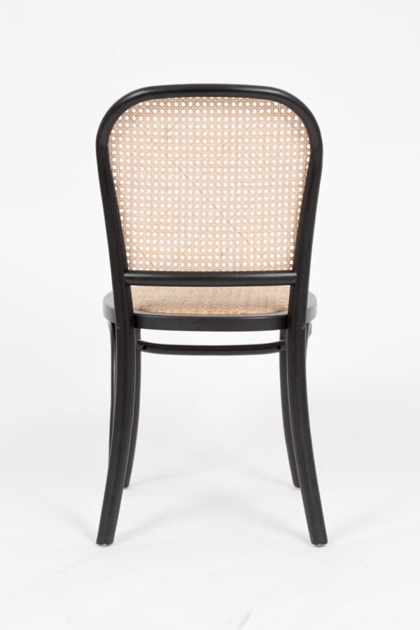 Sema Chair with Rattan Seat – Black