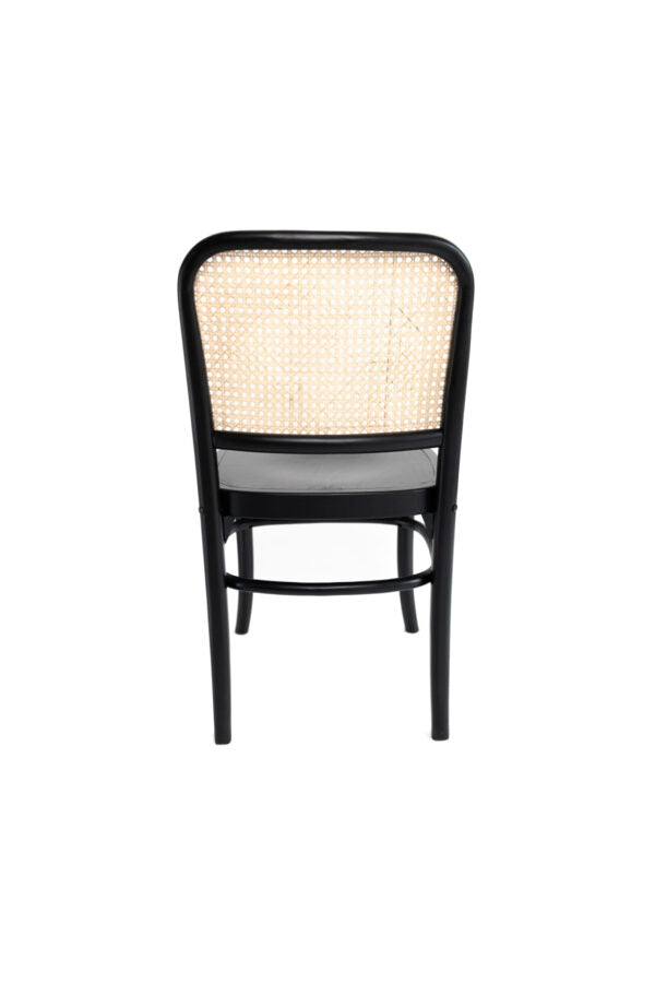 Replica Hoffman Chair Rattan Back – Hard Seat – Black