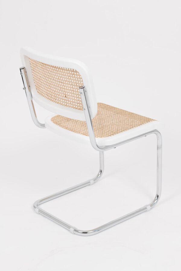 Cesca Breuer Chair White – Rattan With Solid Chrome Frame
