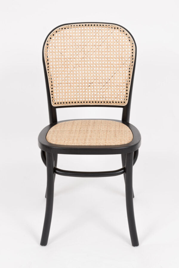 Sema Chair with Rattan Seat – Black