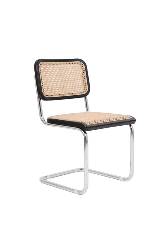 Cesca Chair Black – Rattan With Solid Chrome Frame