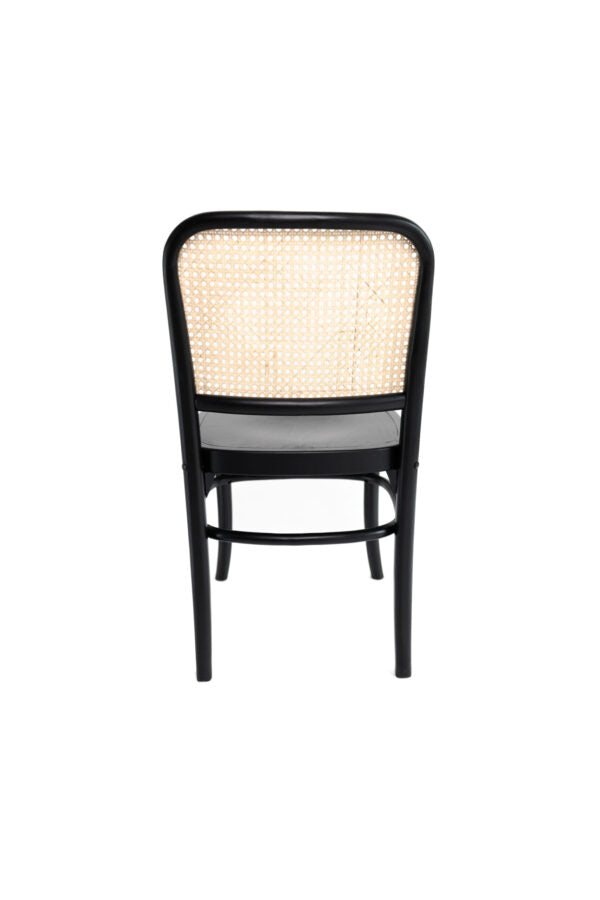 Replica Hoffman Chair Rattan Back – Hard Seat – Black