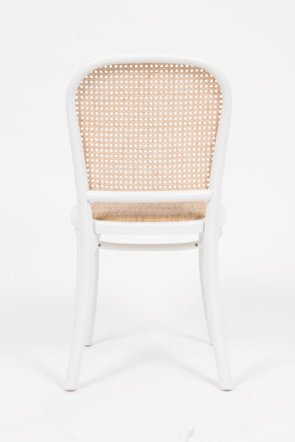 Sema Chair with Rattan Seat – White