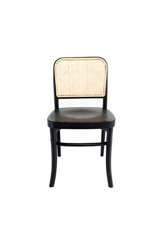 Replica Hoffman Chair Rattan Back – Hard Seat – Black