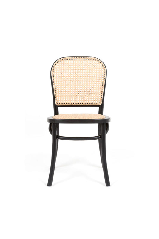 Sema Chair with Rattan Seat – Black