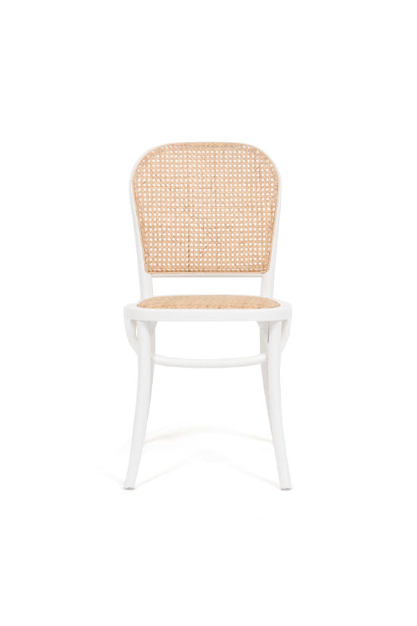 Sema Chair with Rattan Seat – White