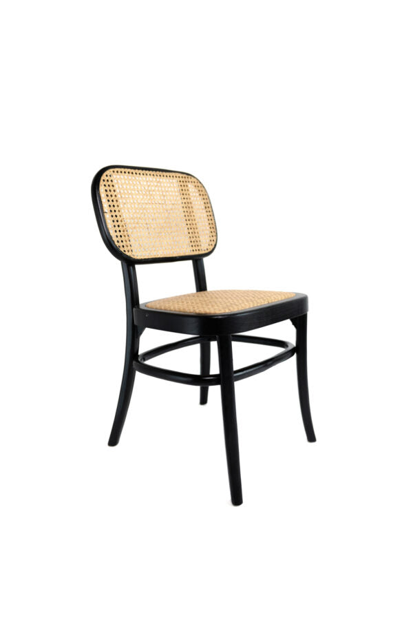 Whanga Chair – Black Frame – Natural Rattan